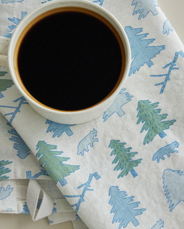 【バーンストア】WARMGREY TAIL / NORTH LAND KITCHEN CLOTH - BLUE & GREEN キッチンクロス