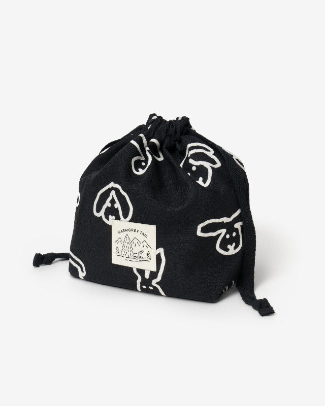 WARMGREY TAIL(ウォームグレーテール)/ BUNNY BUNNY STRING POUCH - BLACK【バーンストア】
