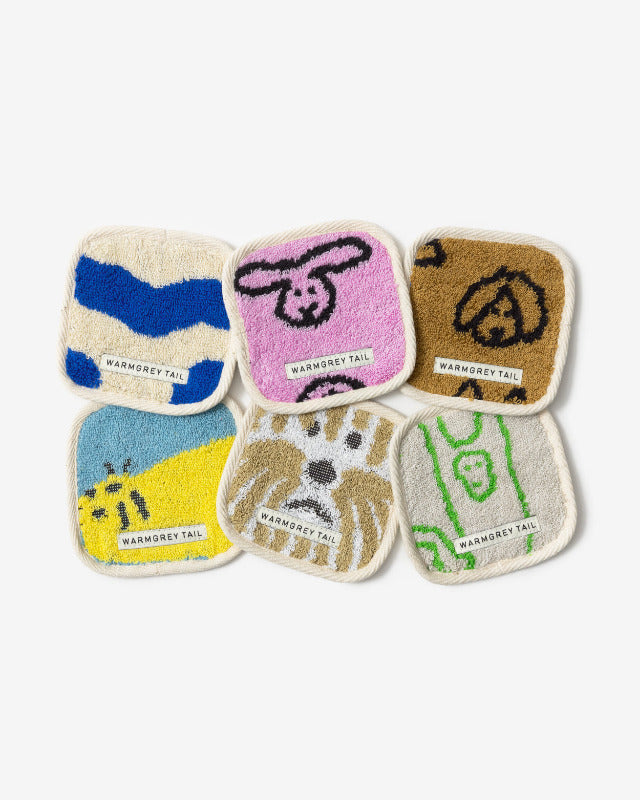 WARMGREY TAIL(ウォームグレーテール)/ BUNNY BUNNY TOWEL COASTER - PINK コースター【バーンストア】