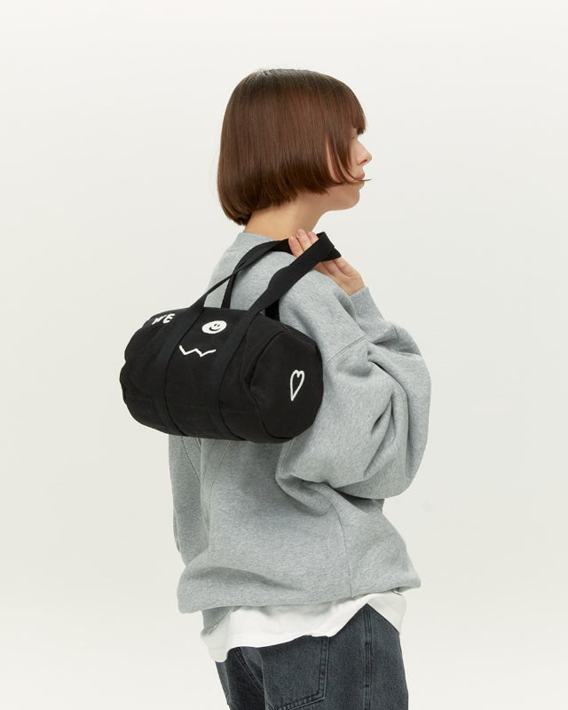 【バーンストア】ooowl / COTTON DUFFLE BAG MINI WE LOVE BLACK