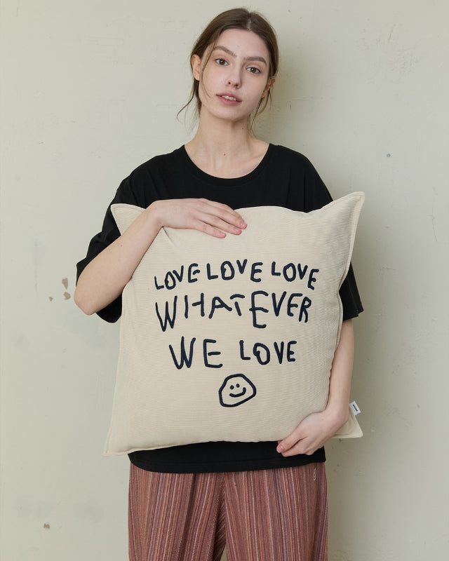 【バーンストア】ooowl / CUSHION COVER WE LOVE BEIGE
