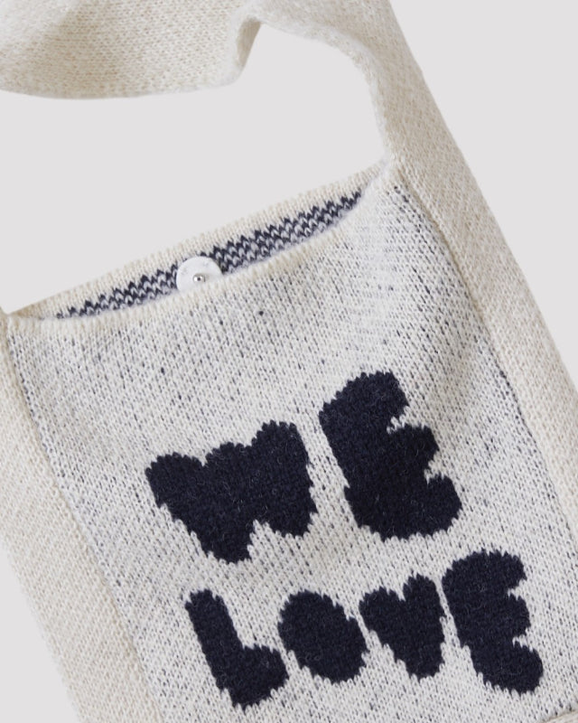 【バーンストア】ooowl / KNIT BAG WE LOVE IVORY