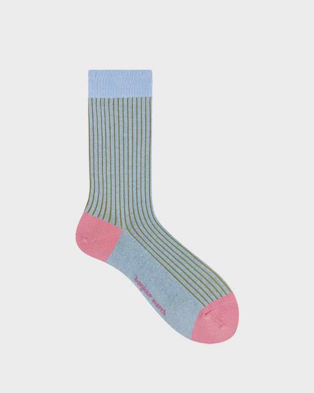 【バーンストア】Bonjour March /　Triple rib socks Blue