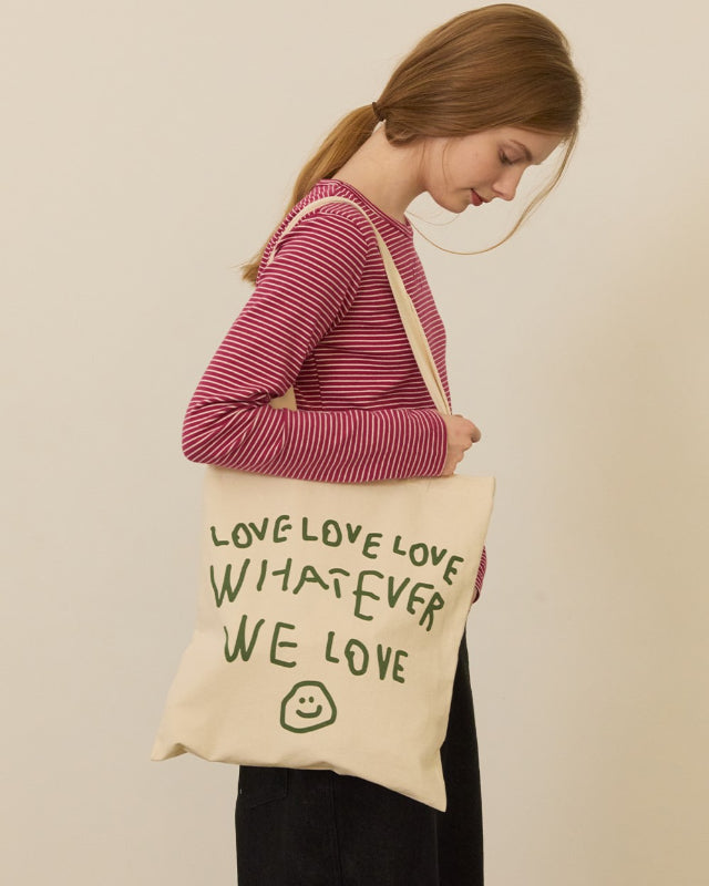【バーンストア】ooowl /  PIGMENT ECO BAG WE LOVE IVORY