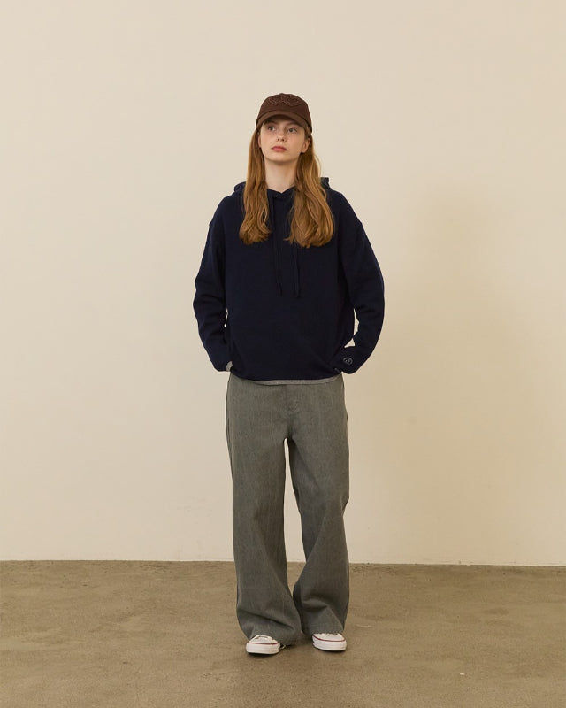 【バーンストア】ooowl /    KNIT HOODIE LOVE NAVY