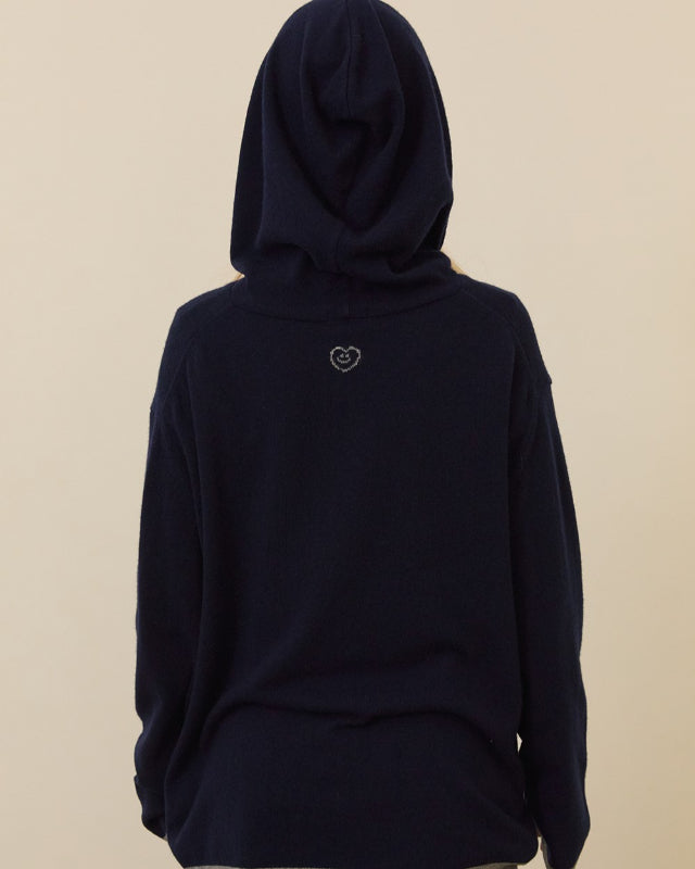 【バーンストア】ooowl /    KNIT HOODIE LOVE NAVY