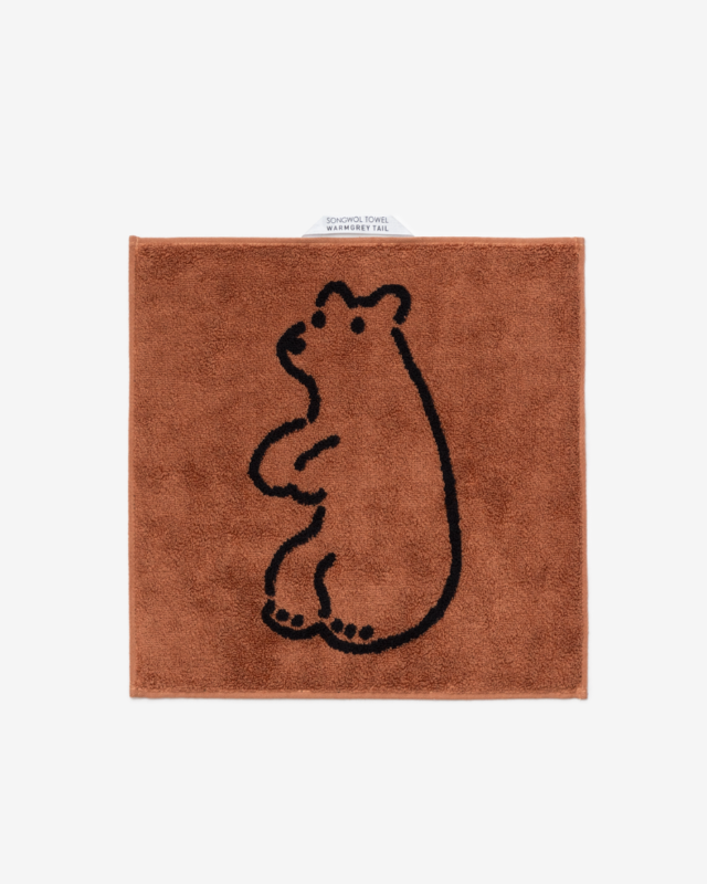 【バーンストア】WARMGREY TAIL / HUGGY BEAR HAND TOWEL - BRICK