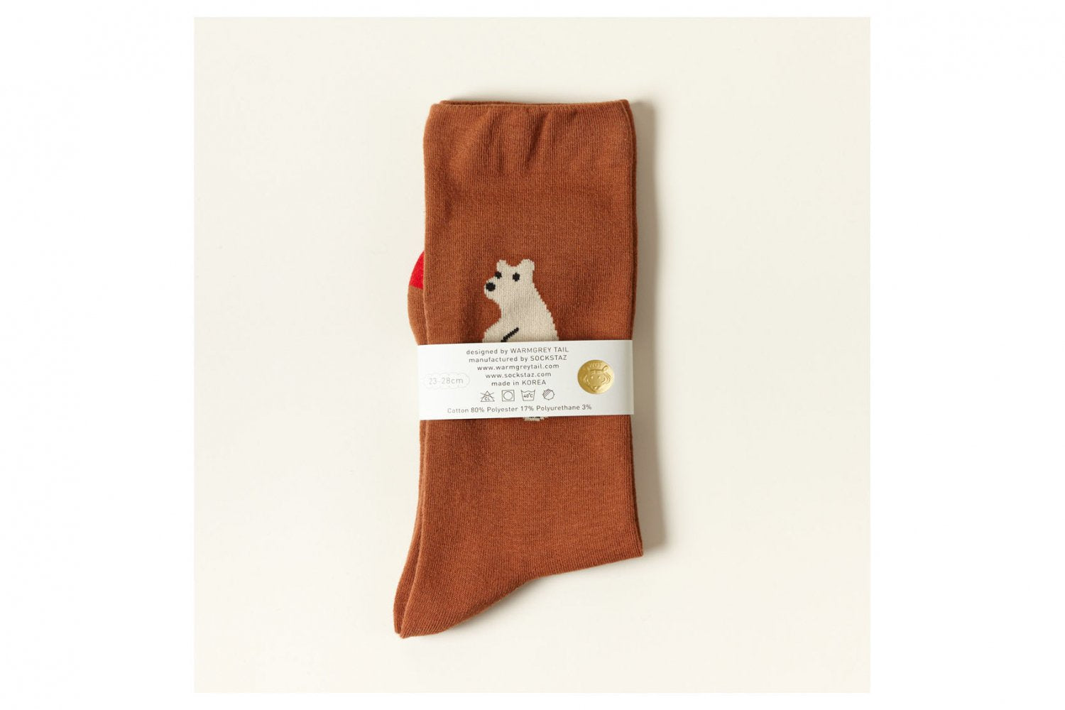 【バーンストア】WARMGREY TAIL / HUGGY BEAR - BROWN SOCKS