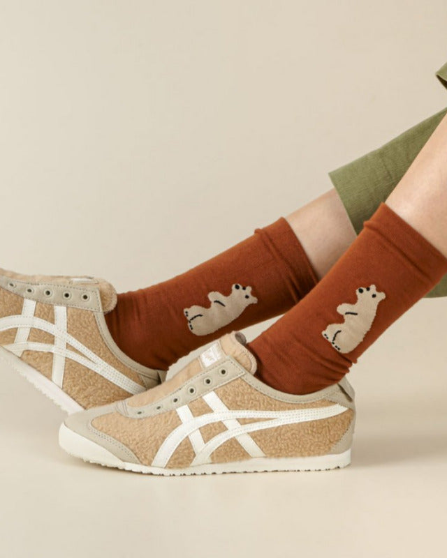 【バーンストア】WARMGREY TAIL / HUGGY BEAR - BROWN SOCKS