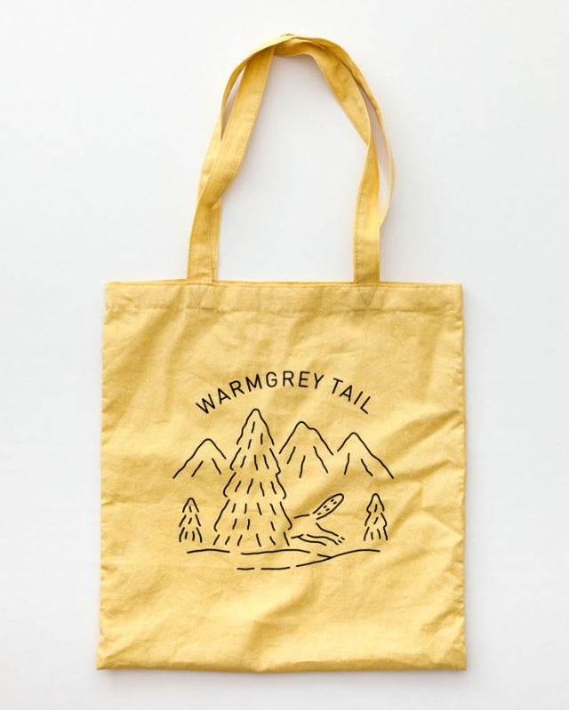 【バーンストア】WARMGREY TAIL / LOGO BAG - CUSTARD YELLOW ファブリックバッグ