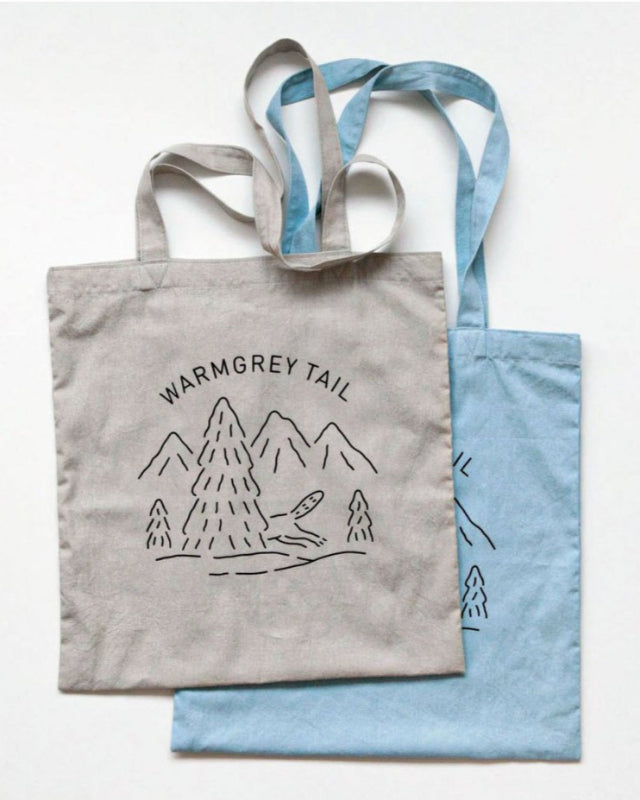 【バーンストア】WARMGREY TAIL / LOGO BAG - WARM GREY ファブリックバッグ