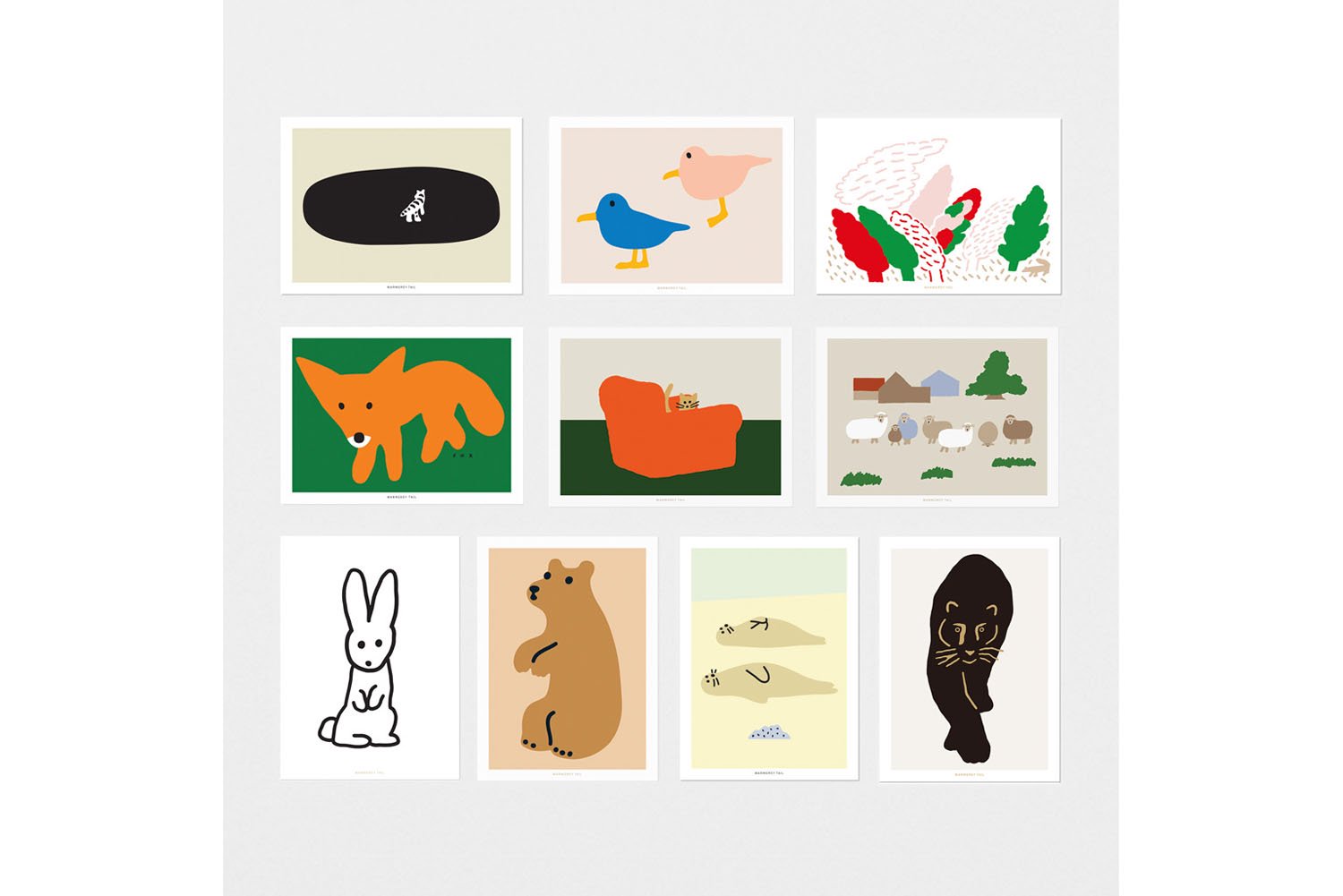 【バーンストア】WARMGREY TAIL / WILD LIFE POSTCARD 10 SET