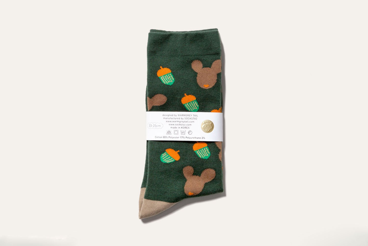 【バーンストア】WARMGREY TAIL DOTORI LIFE - GREEN SOCKS