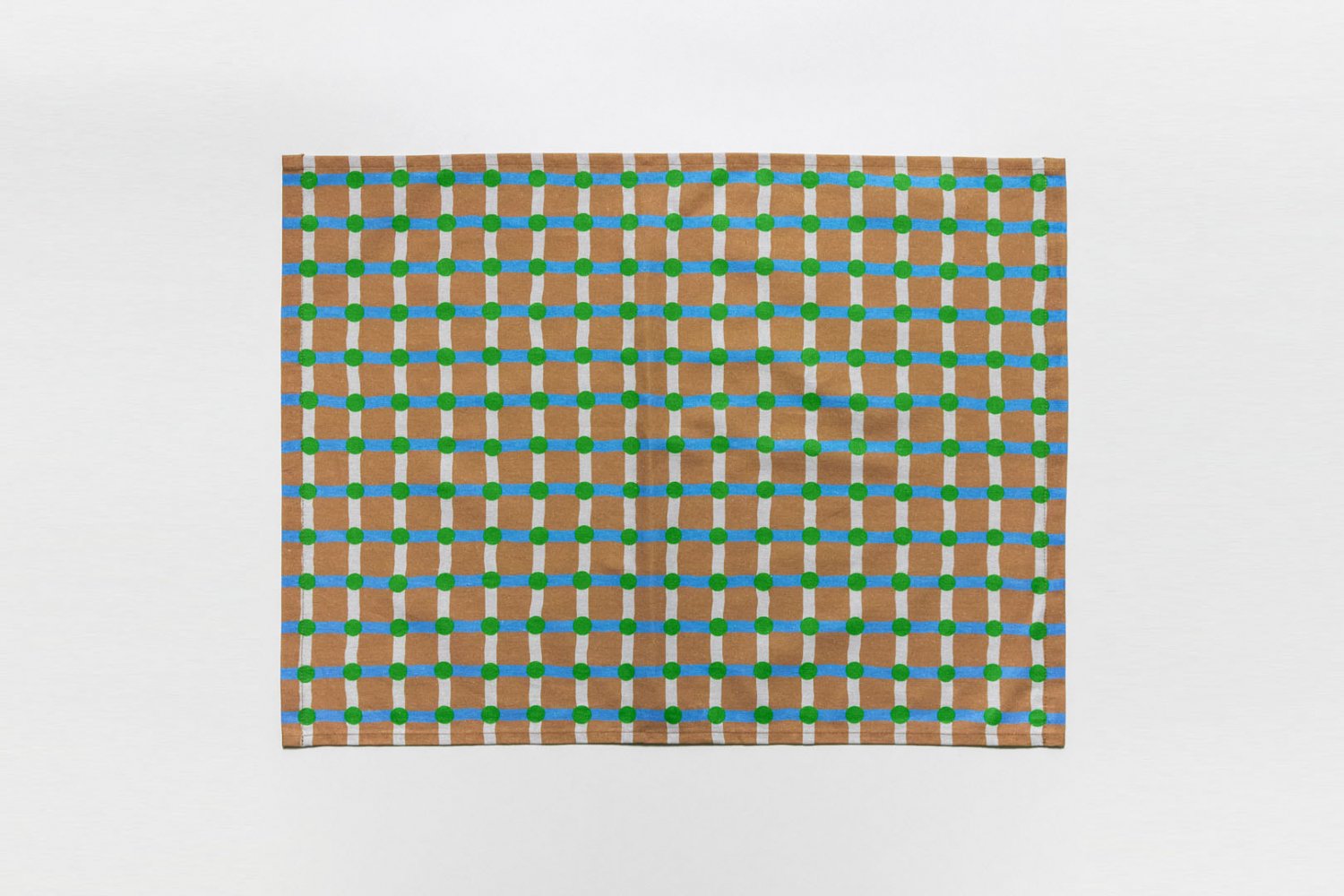 【バーンストア】WARMGREY TAIL / DOT CHECK KITCHEN CLOTH - GREEN ON BRICK