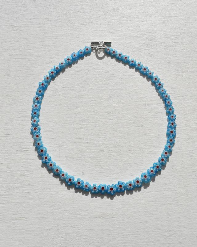 ROSETTAPRAYER（ロゼッタプレア） /   MILLEFIORI FLOWER BEADS NECKLACE- BLUE/RED【バーンストア】