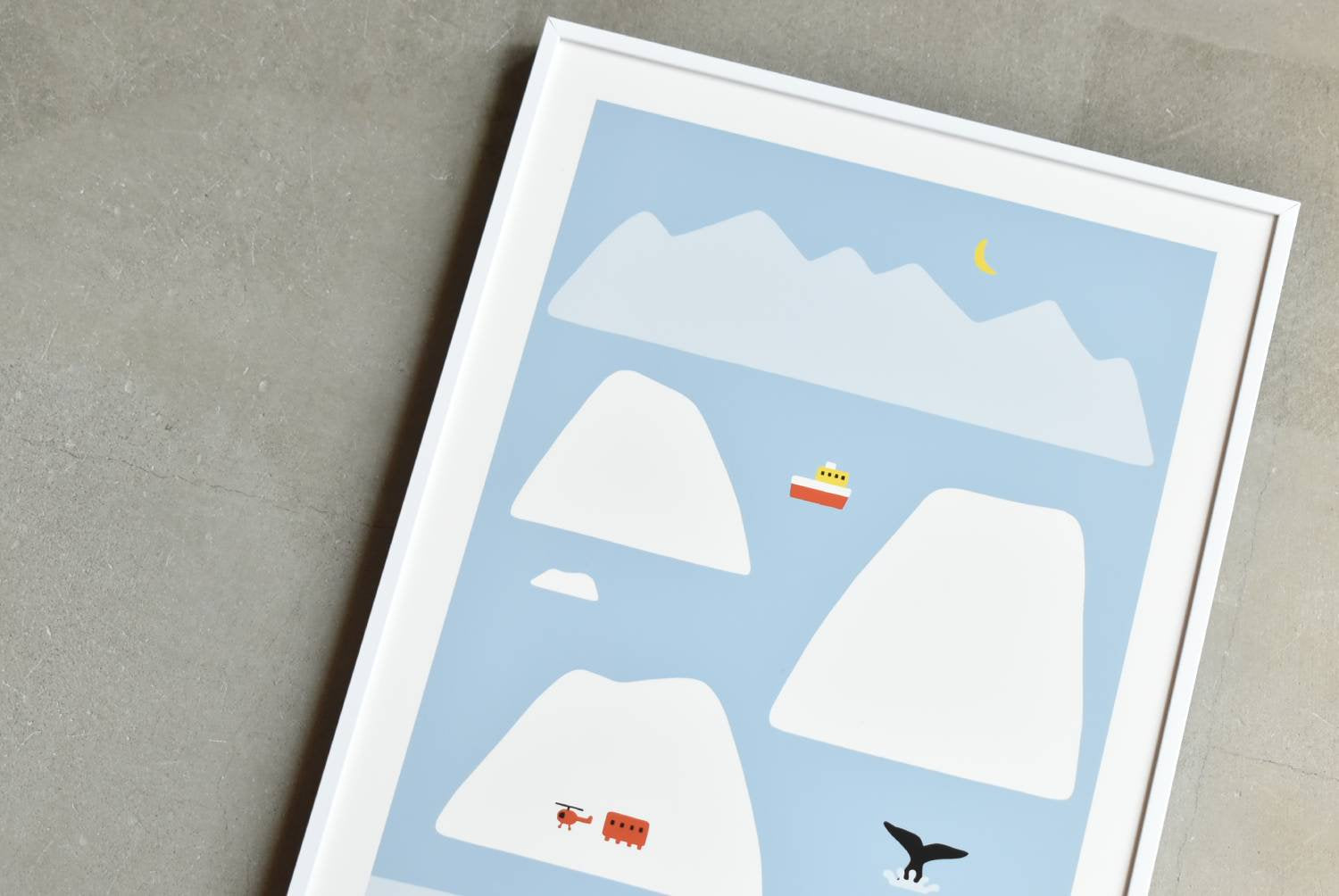 WARMGREY TAIL(ウォームグレーテール）/ ANTARCTICA - LIGHT BLUE POSTER 300mm x 400mm (フレーム付き)【バーンストア】