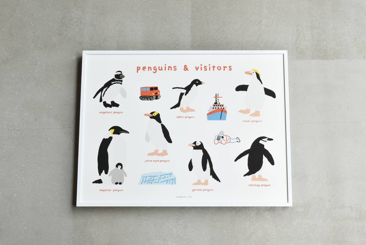 【バーンストア】WARMGREY TAIL / PENGUINS & VISITORS POSTER 300mm x 400mm