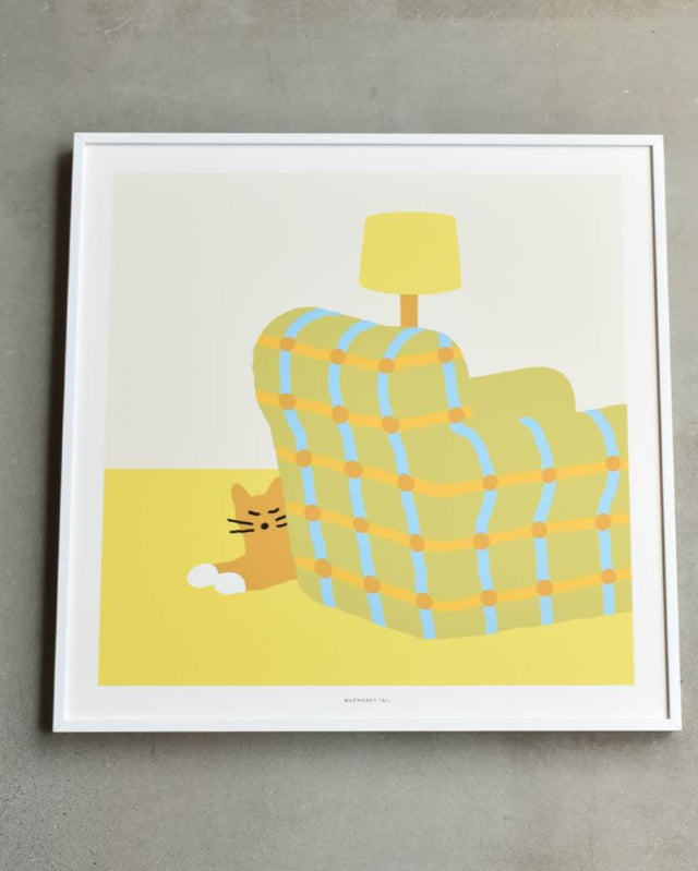 【バーンストア】WARMGREY TAIL / ARMCHAIR SLEEPING CAT POSTER 380mm x 380mm