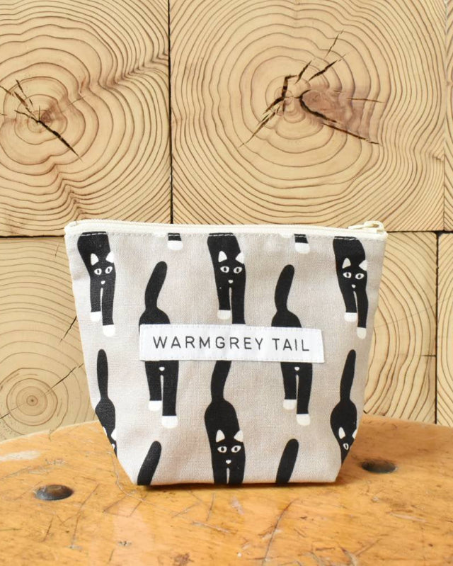【バーンストア】WARMGREY TAIL / CAT COMING STANDING POUCH - GREY [S]