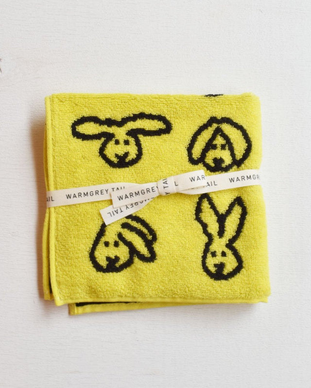 【バーンストア】WARMGREY TAIL / BUNNY BUNNY HAND TOWEL - YELLOW