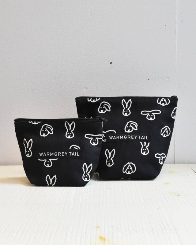 WARMGREY TAIL(ウォームグレーテール）/ BUNNY STANDING POUCH -BLACK [S]【バーンストア】