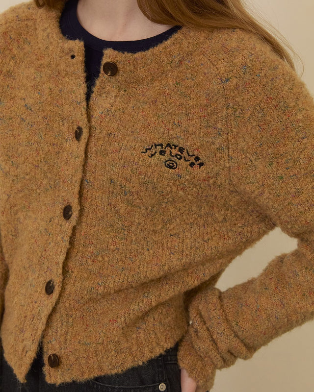 【バーンストア】ooowl /    BOUCLE KNIT CARDIGAN CAMEL