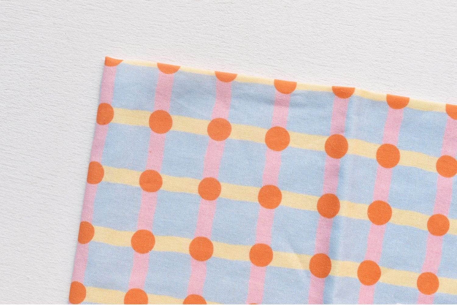 【バーンストア】WARMGREY TAIL / DOT CHECK KITCHEN CLOTH -STRAWBERRY ON LIGHT BLUE