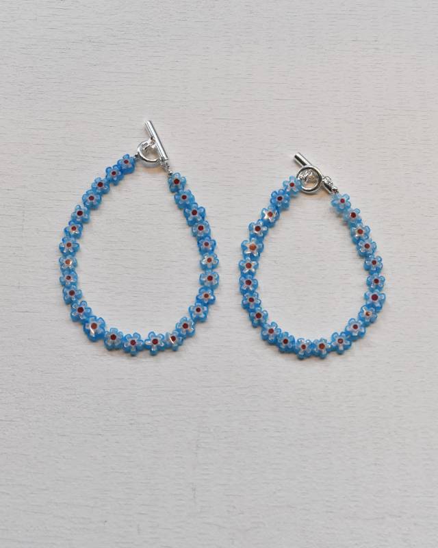 ROSETTAPRAYER（ロゼッタプレア） /   MILLEFIORI FLOWER BEADS BRACELET- BLUE/RED【バーンストア】