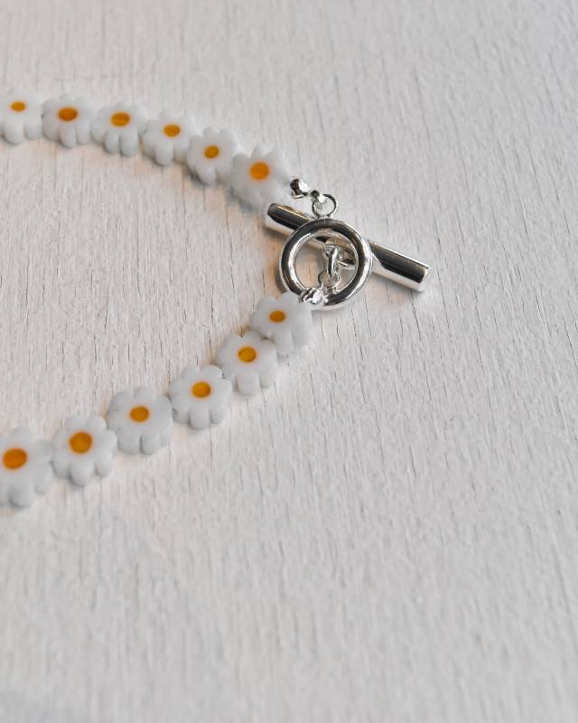 ROSETTAPRAYER（ロゼッタプレア） /   MILLEFIORI FLOWER BEADS BRACELET- WHITE FLOWER【バーンストア】