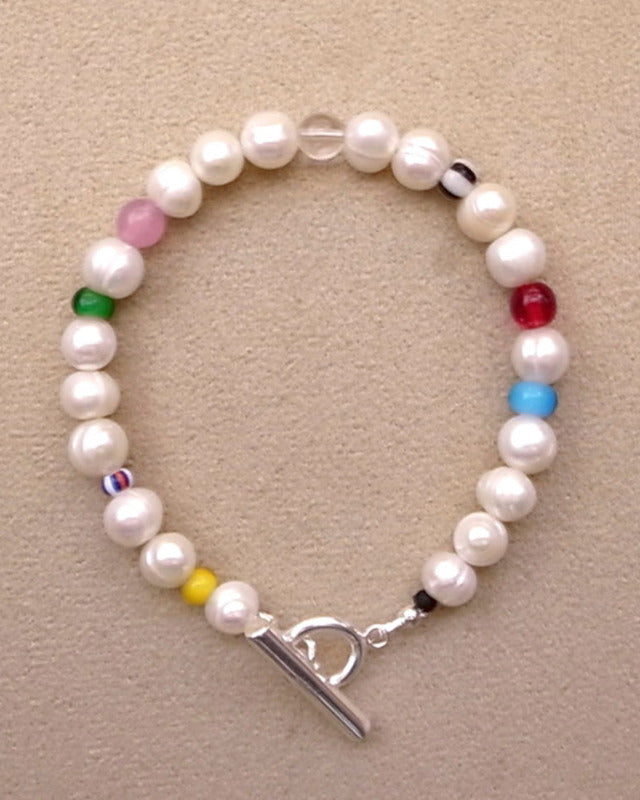 ROSETTAPRAYER（ロゼッタプレア） /  FRESH WATER PEARL TOGGLE BRACELE [MIX BEADS]【バーンストア】