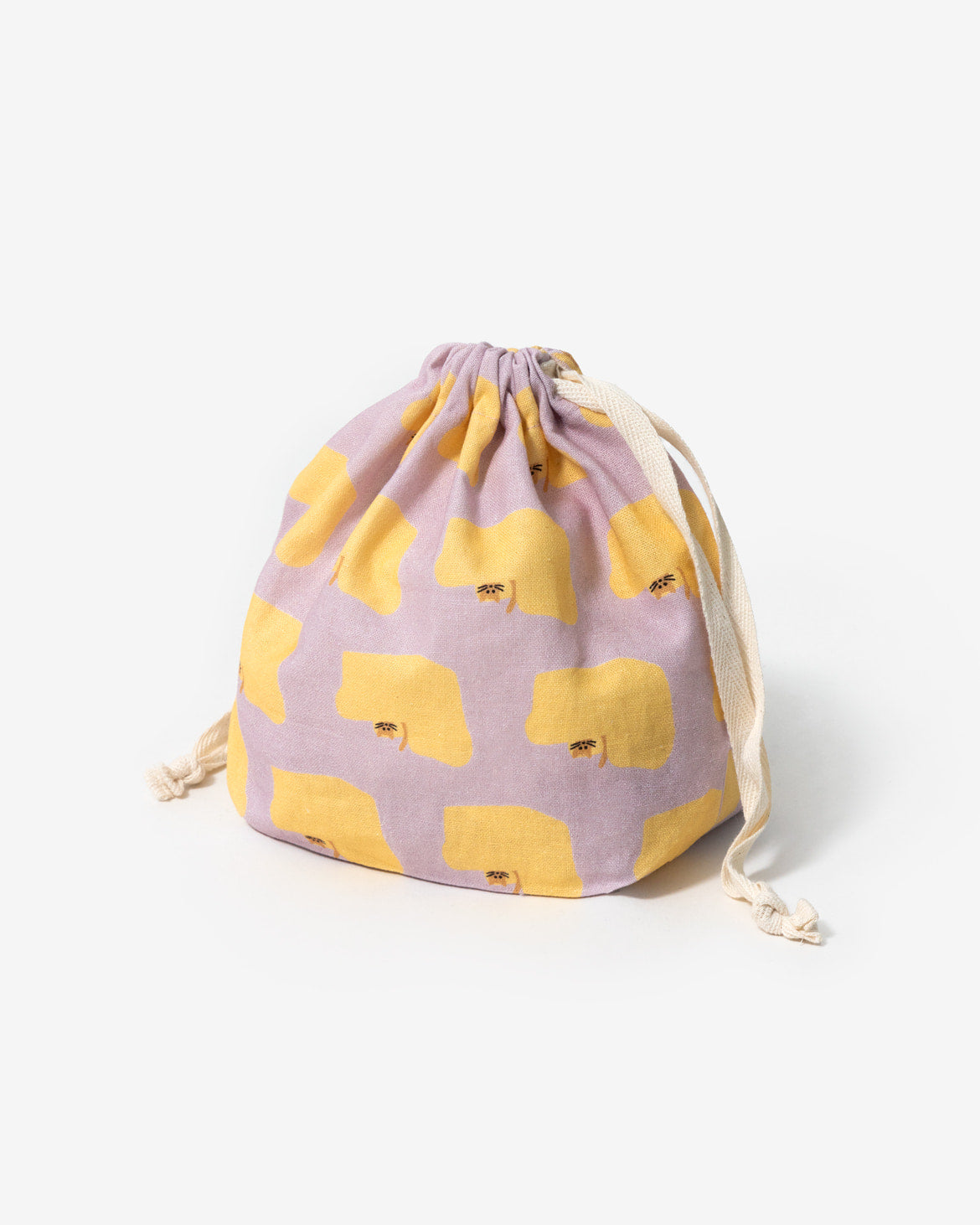 WARMGREY TAIL(ウォームグレーテール）/ ARMCHAIR STRING POUCH - YELLOW ON PINK【バーンストア】