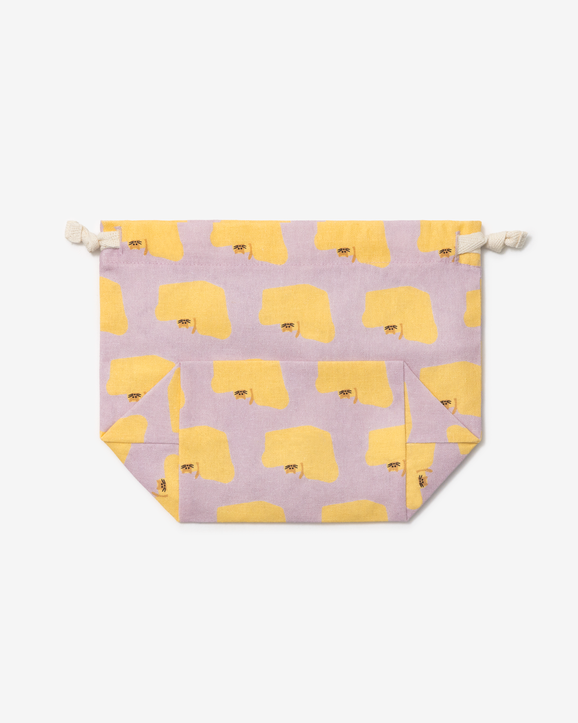 WARMGREY TAIL(ウォームグレーテール）/ ARMCHAIR STRING POUCH - YELLOW ON PINK【バーンストア】
