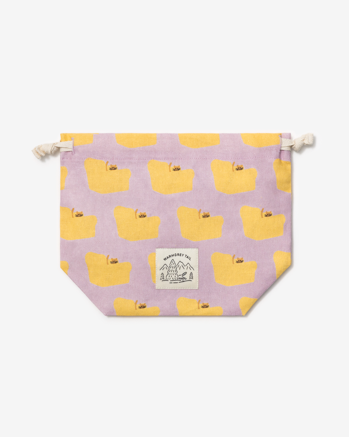 WARMGREY TAIL(ウォームグレーテール）/ ARMCHAIR STRING POUCH - YELLOW ON PINK【バーンストア】