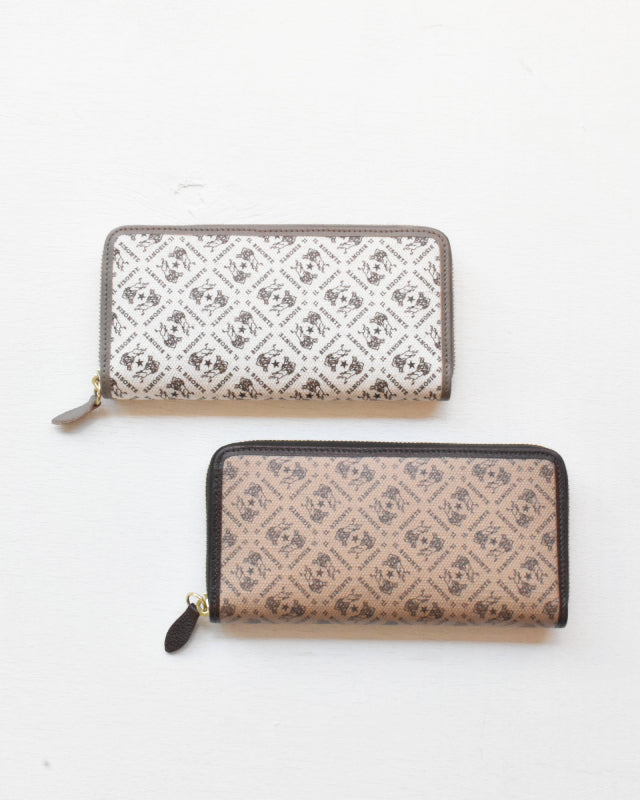 【イルビゾンテ】モノグラム プリント レザー ロングウォレット 54262305128