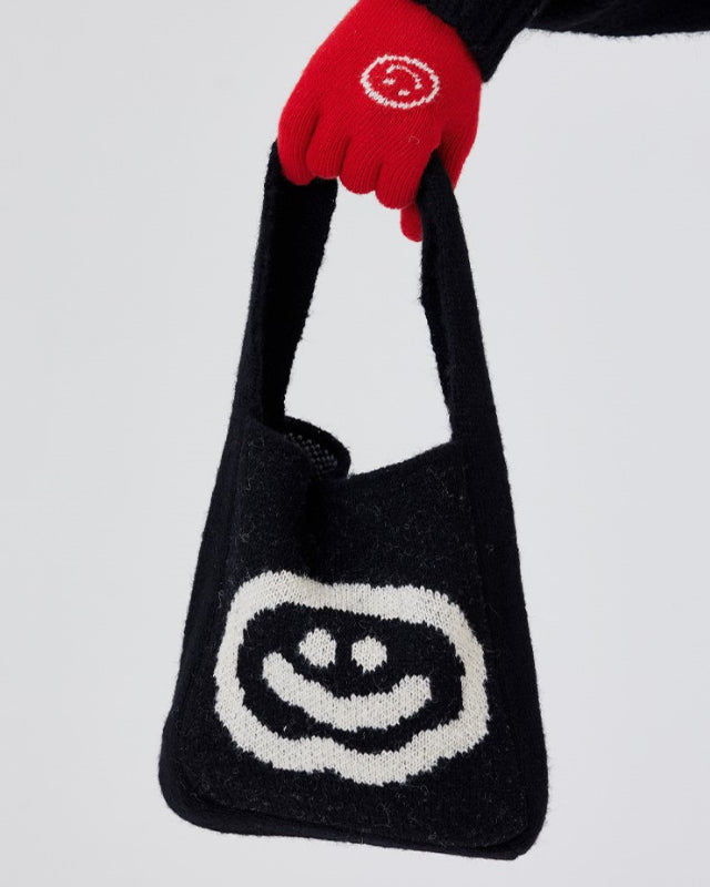 【バーンストア】ooowl / KNIT BAG FLAT LOVE NAVY
