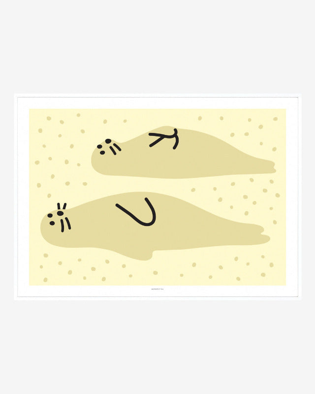 WARMGREY TAIL(ウォームグレーテール）/  SEAL FRIENDS SAND POSTER 300mm x 400mm (フレーム付き) 【バーンストア】
