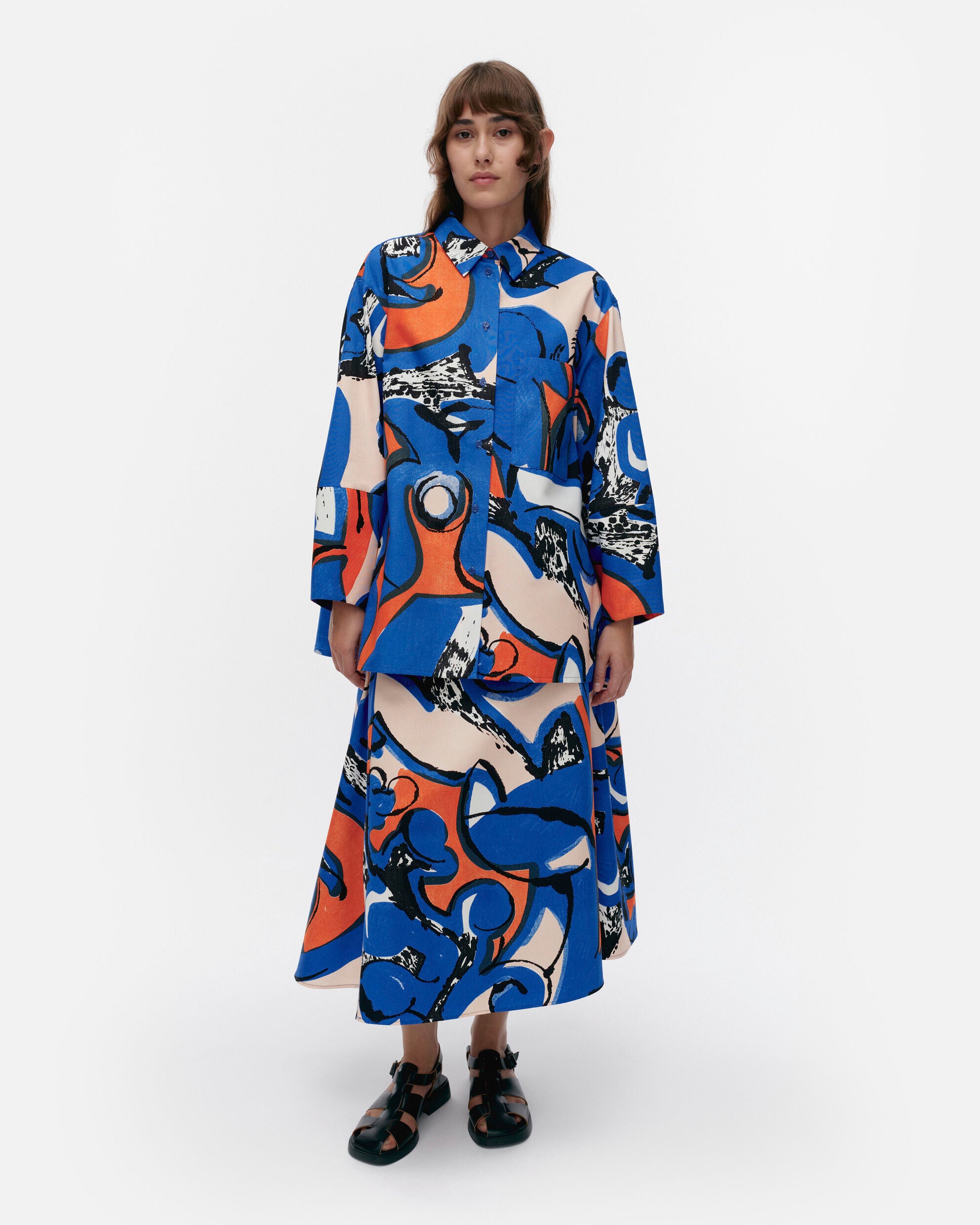 【ゆるりん】リバティ シャツ マリメッコ 生地 NOKI Standardi Piirto Unikko シャツ | Maija Isola | Marimekko