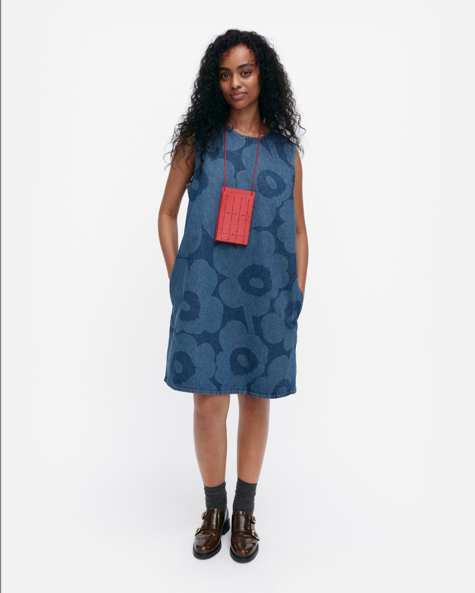 【マリメッコ】Maridenim Somasti Unikko ワンピース　52259194300