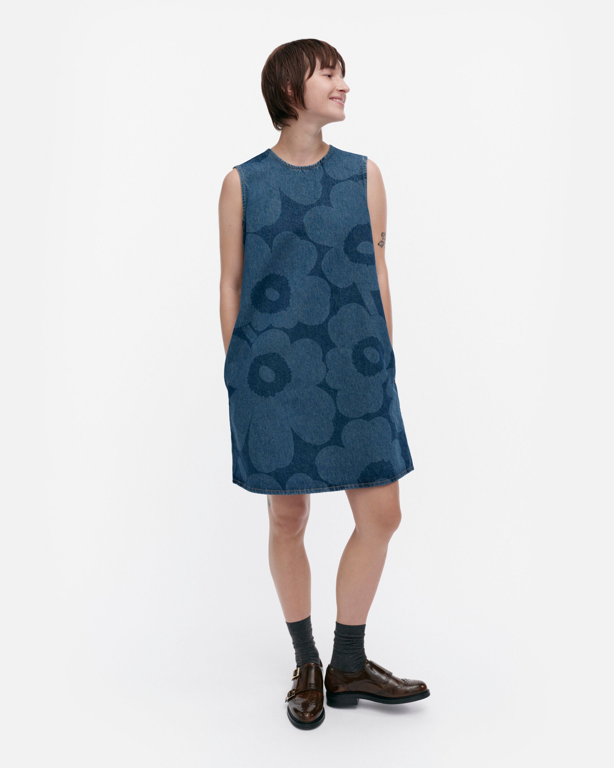 【マリメッコ】Maridenim Somasti Unikko ワンピース　52259194300