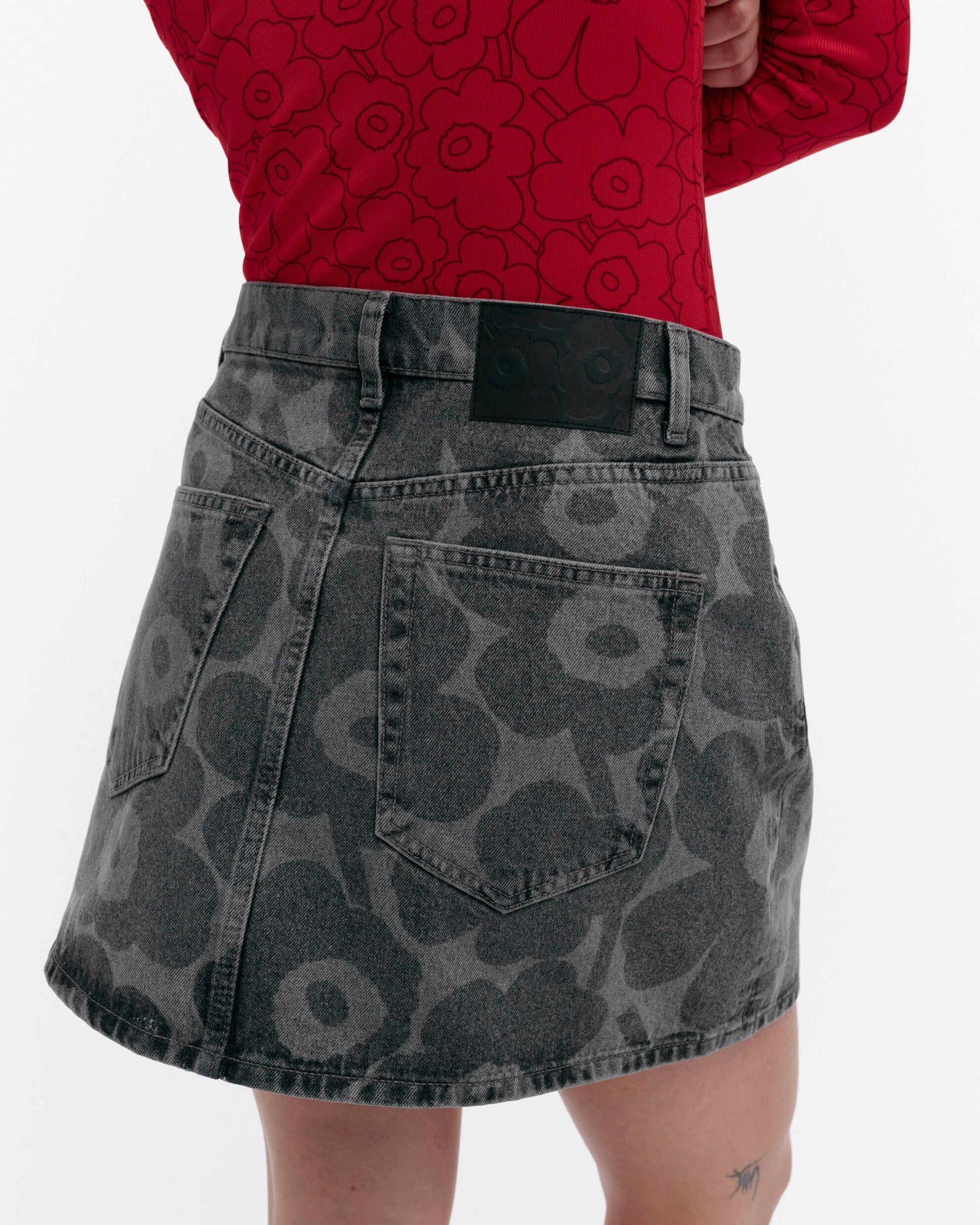 【マリメッコ】Maridenim Ruudut Unikko スカート　52259194745