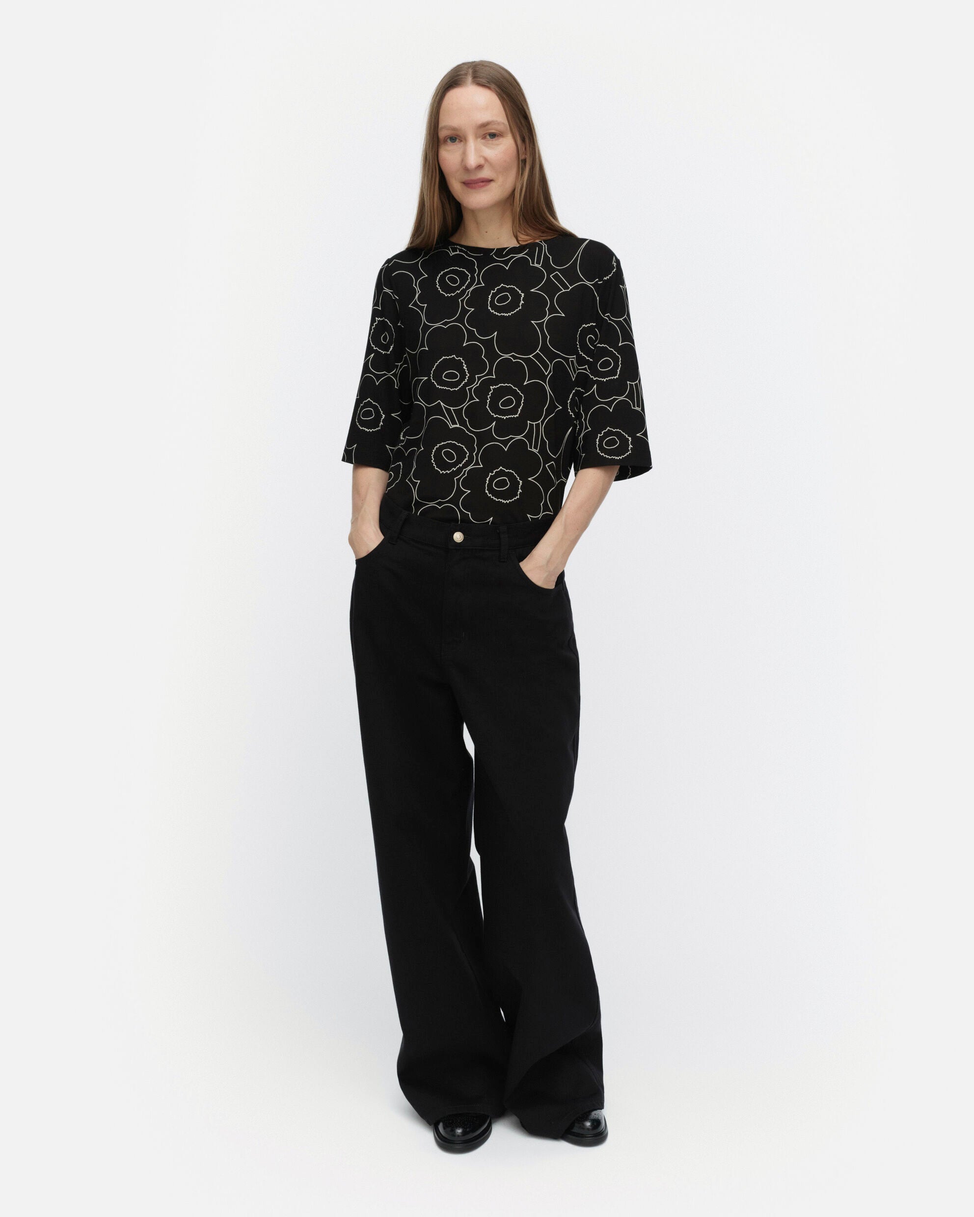 【マリメッコ】Kollaasi Piirto  Unikko Tシャツ 52259594785