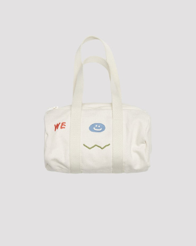 【バーンストア】ooowl / COTTON DUFFLE BAG MINI WE LOVE ECRU