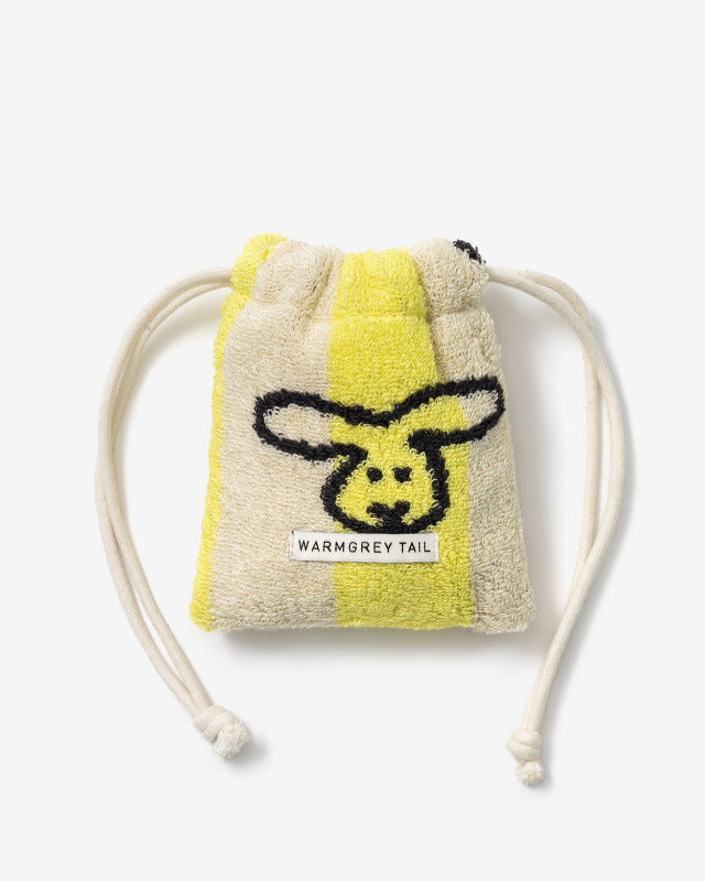 WARMGREY TAIL(ウォームグレーテール）/ BUNNY BUNNY TERRY POUCH - YELLOW STRIPE【バーンストア】