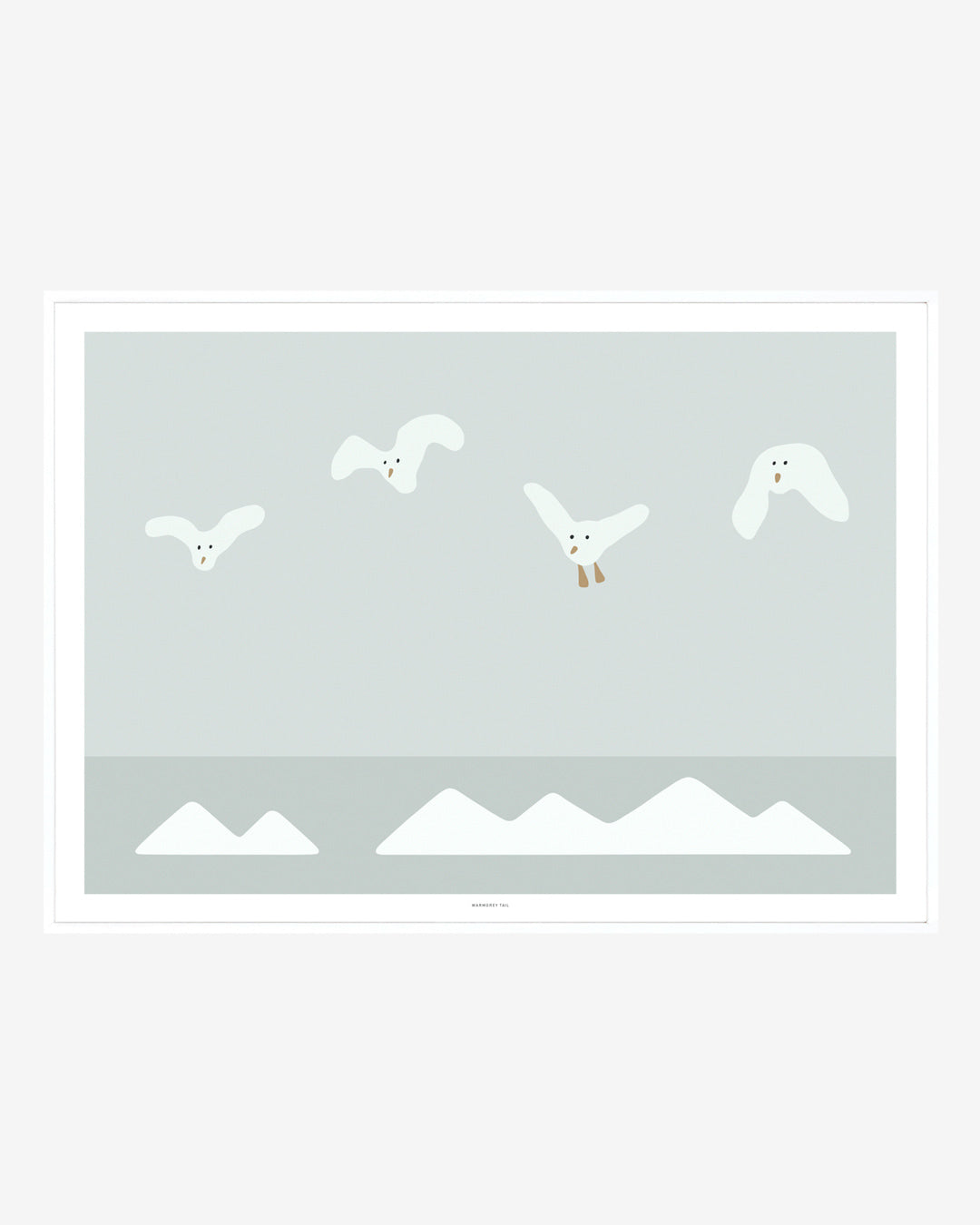 WARMGREY TAIL(ウォームグレーテール）/ FLYING SEAGULLS POSTER 500mm x 700mm (フレーム付き)【バーンストア】