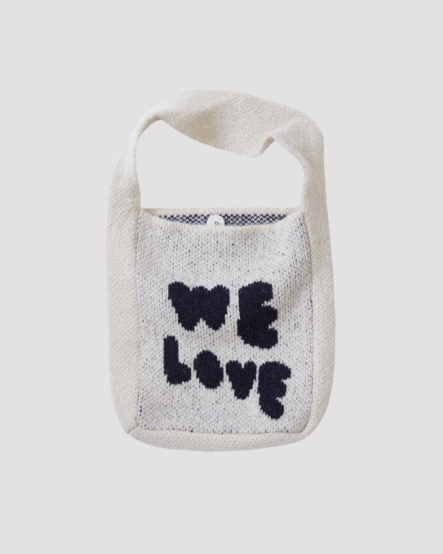 【バーンストア】ooowl / KNIT BAG WE LOVE IVORY