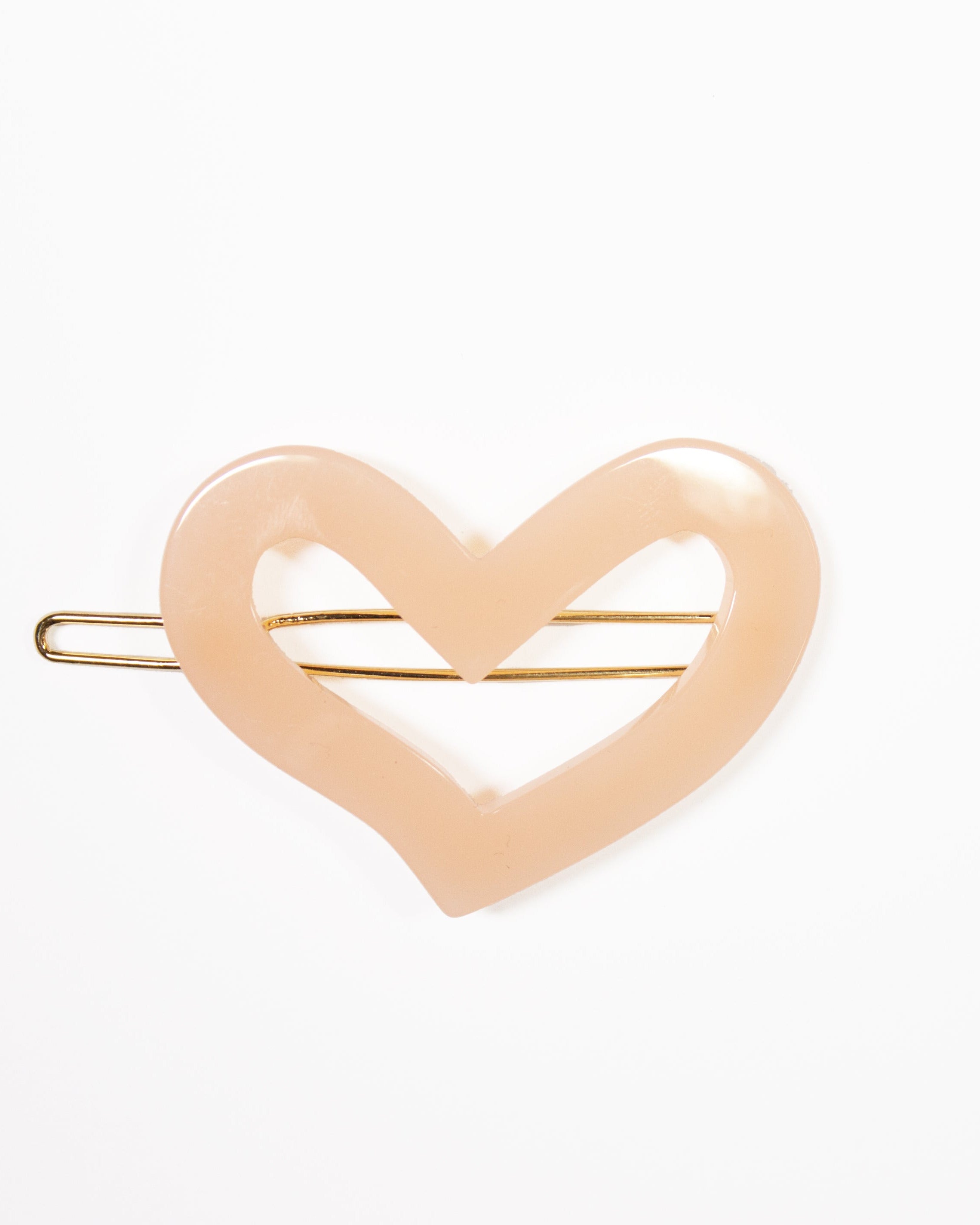 BIB MILK(ビブミルク)  /  OPEN HEART BARRETTE 5cm ドーンピンク【バーンストア】