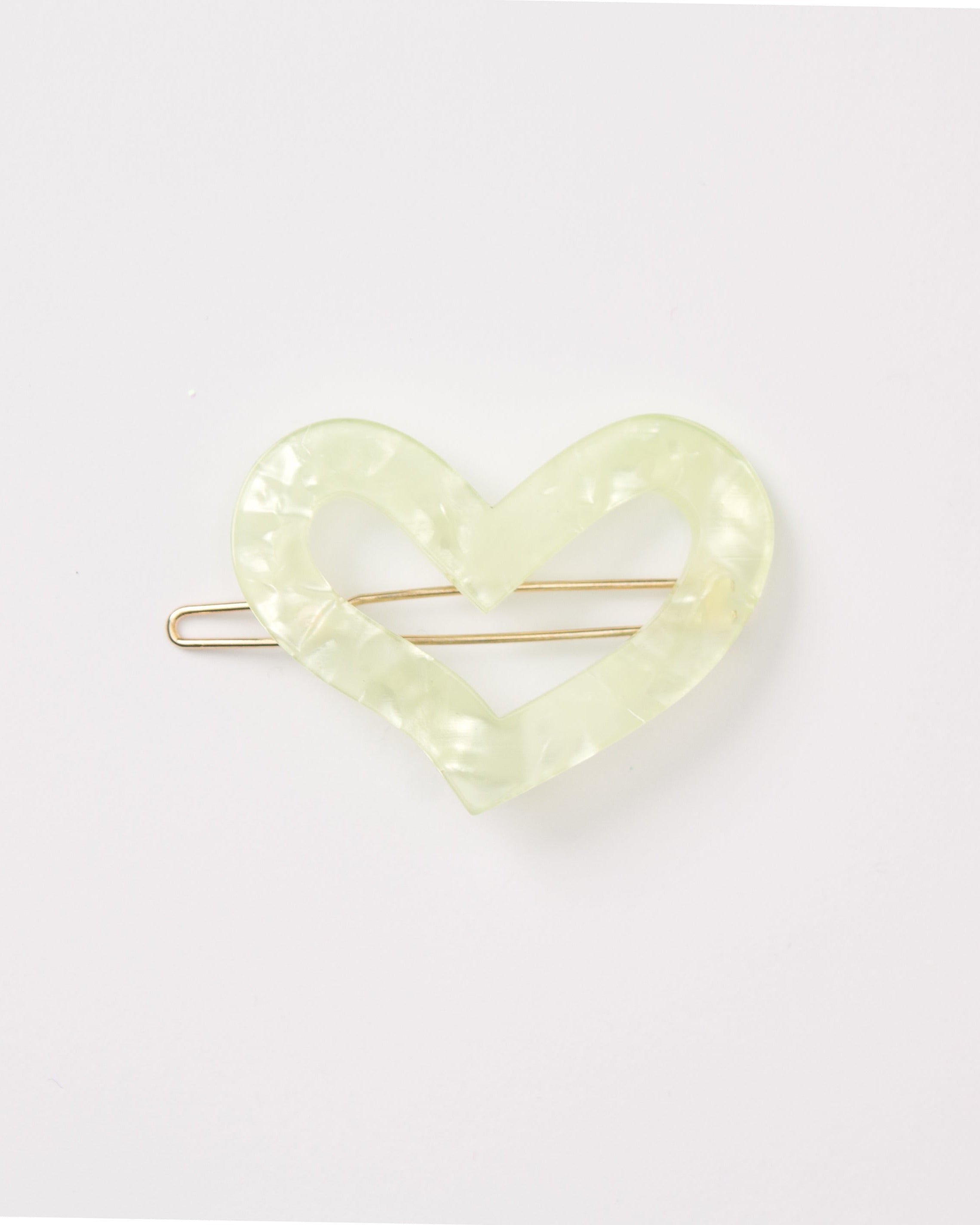 BIB MILK(ビブミルク)  /  OPEN HEART BARRETTE 5cm パールグリーン【バーンストア】