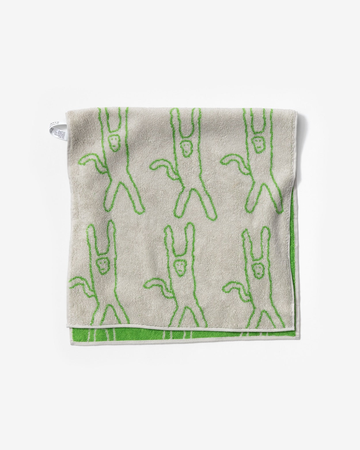 【バーンストア】WARMGREY TAIL / MONKEY FACE TOWEL - GREEN ON GREY