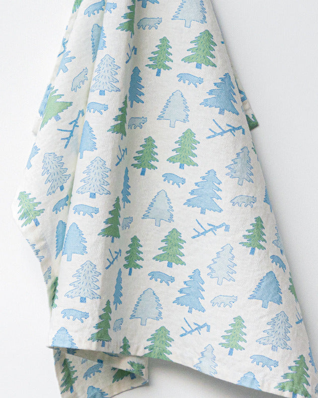 WARMGREY TAIL(ウォームグレーテール）/ NORTH LAND KITCHEN CLOTH2 - BLUE & GREEN キッチンクロス【バーンストア】