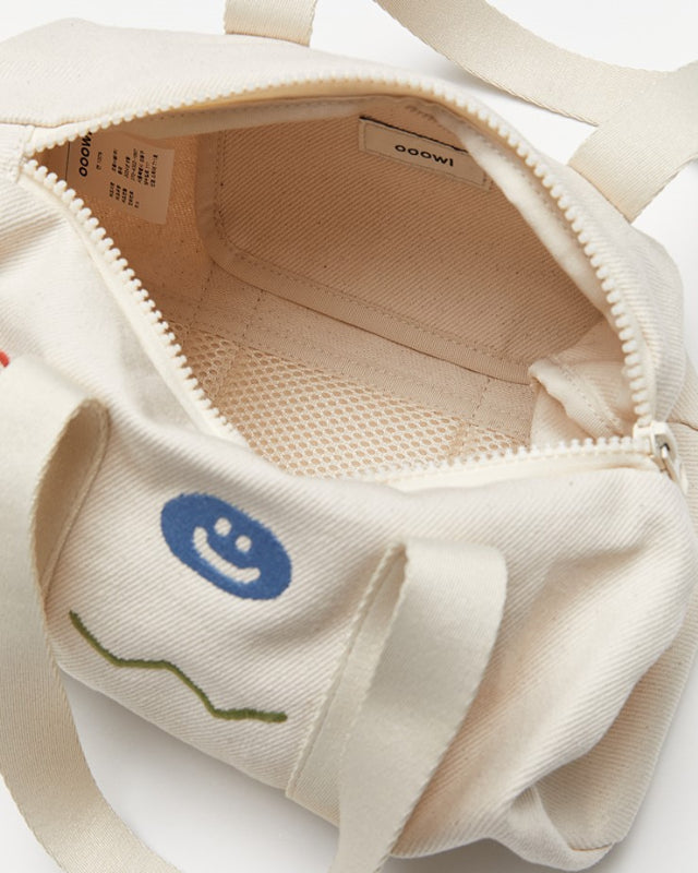【バーンストア】ooowl / COTTON DUFFLE BAG MINI WE LOVE ECRU